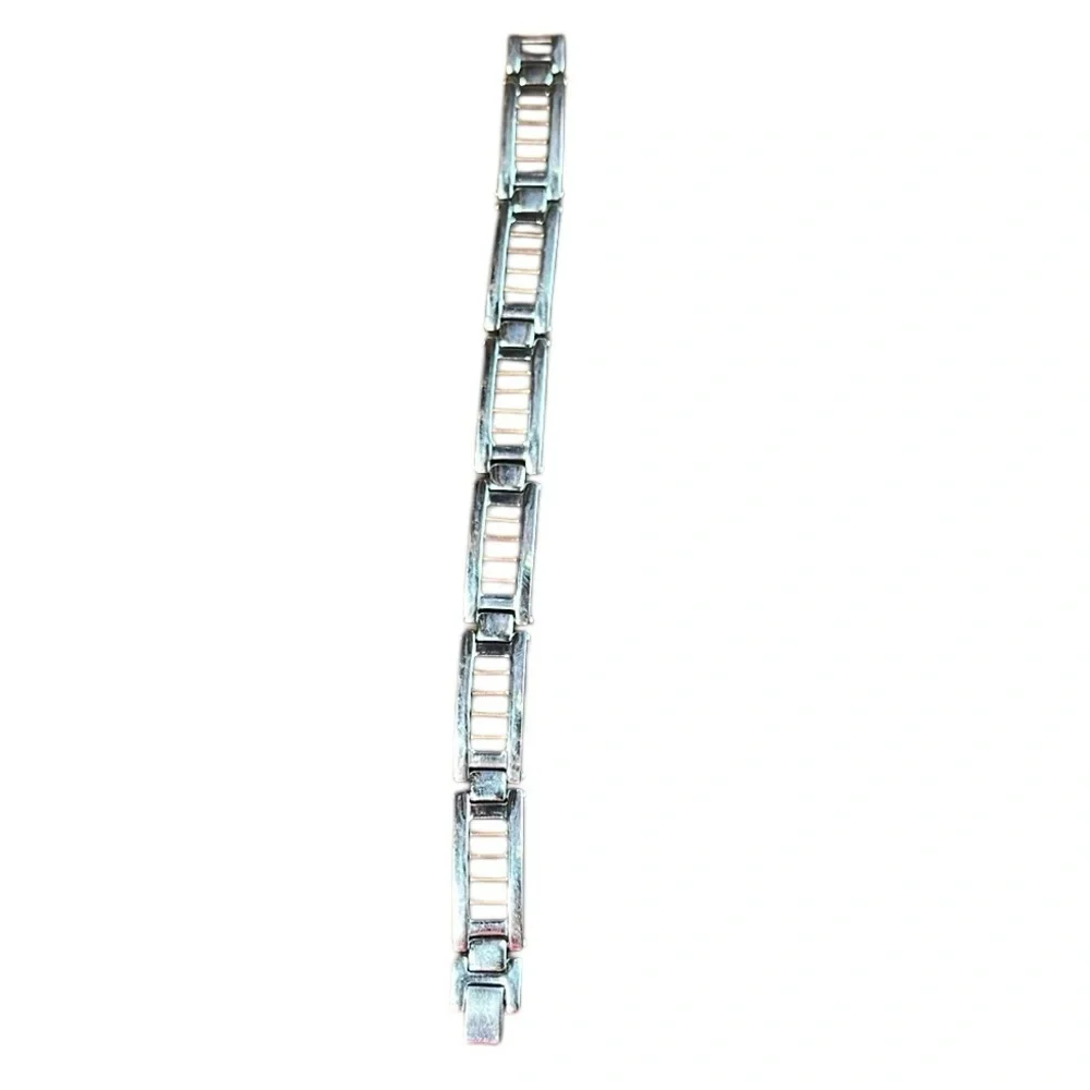 Stainless Steel Geometric Link silver and gold tone Bracelet